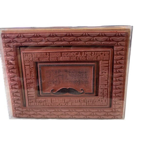 Mustache Themed Rubber Stamp Block For Crafting & Scrapbooking - Picture 2 of 2